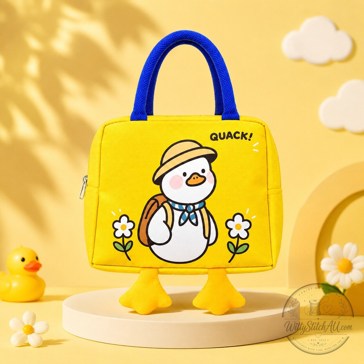 Budget-Friendly Back To School Cute Duck Quack Feet Insulated Lunch Bag 1 Budget-Friendly Back To School Cute Duck Quack Feet Insulated Lunch Bag