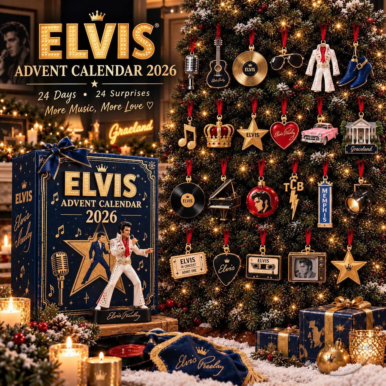 Elvis Presley Advent Calendar 2026 Christmas Countdown 24 Days
