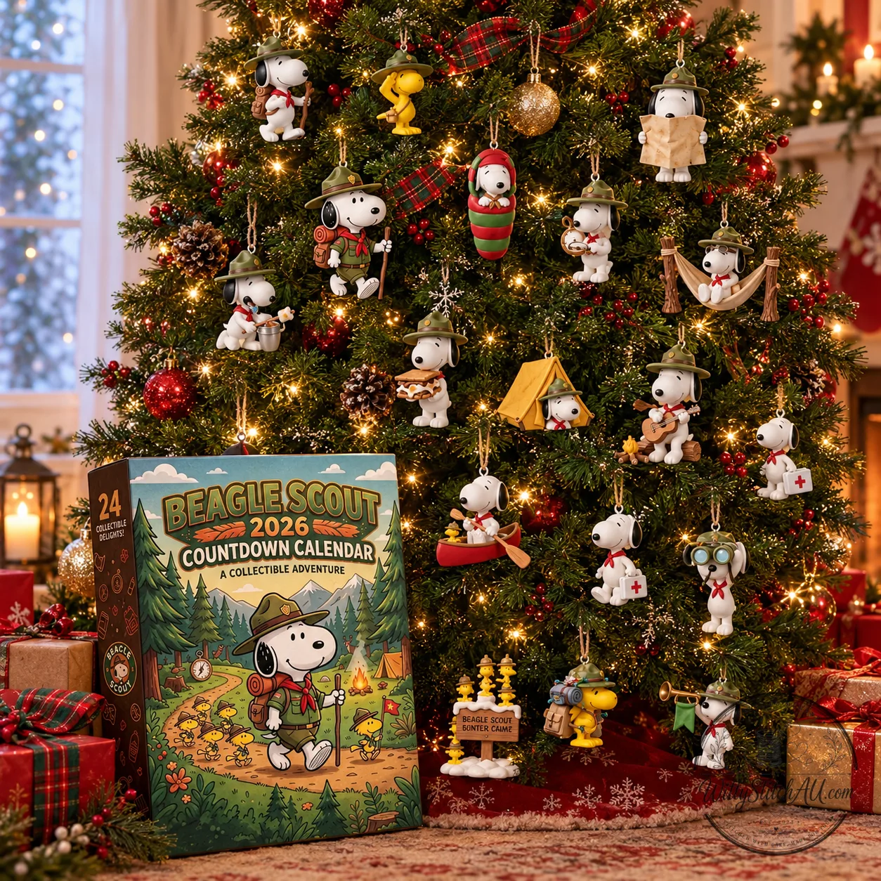 beagle (2) Beagle Scout 2026 Advent Calendar 24 Piece Christmas Ornaments Set Christmas Tree Decorations — image 2