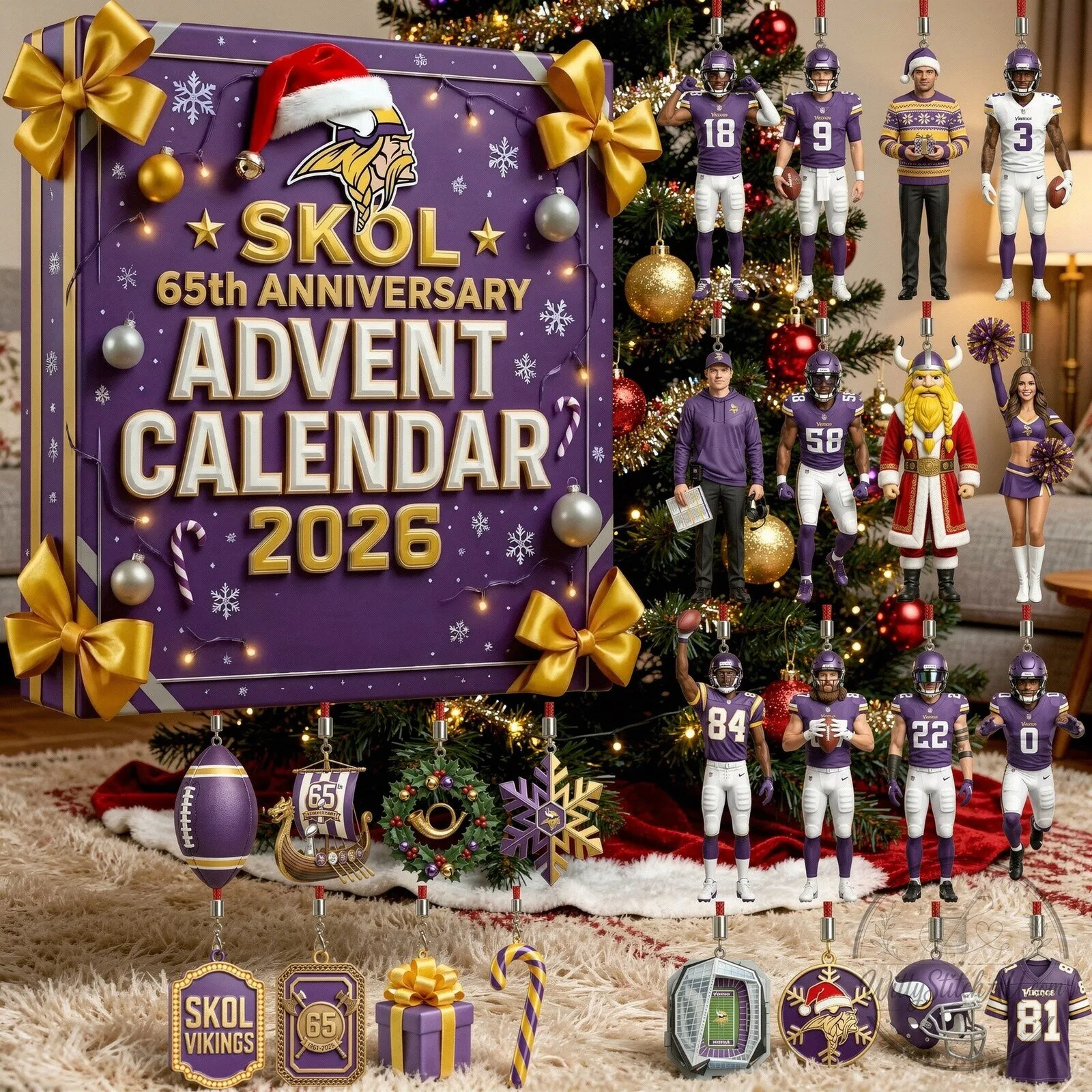 Minnesota Vikings SKOL 65th Anniversary Advent Calendar 2026 Christmas 7 Minnesota Vikings SKOL 65th Anniversary Advent Calendar 2026 Christmas