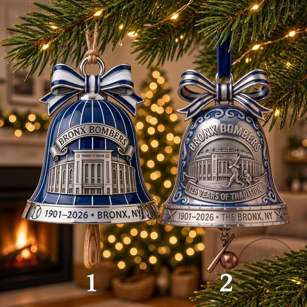 New York Yankees Bronx Bombers 125 Years Christmas Bell Ornament